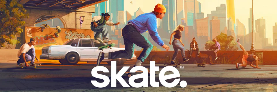 X banner “skate.” for skate.